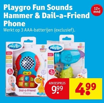 Kruidvat Playgro fun sounds hammer & dail-a-friend phone aanbieding