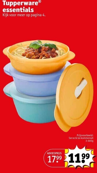 Kruidvat Tupperware essentials aanbieding