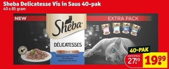 Kruidvat Sheba delicatesse vis in saus 40-pak aanbieding