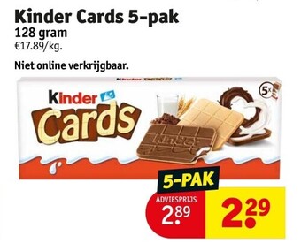 Kruidvat Kinder cards 5-pak aanbieding