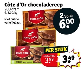 Kruidvat Côte d’or chocoladereep aanbieding