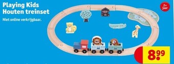 Kruidvat Playing kids houten treinset aanbieding