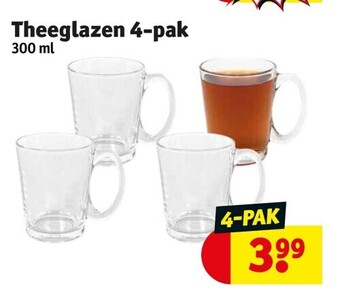 Kruidvat Theeglazen 4-pak aanbieding