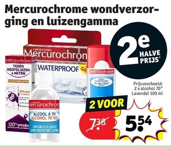 Kruidvat Mercurochrome wondverzorging en luizengamma aanbieding