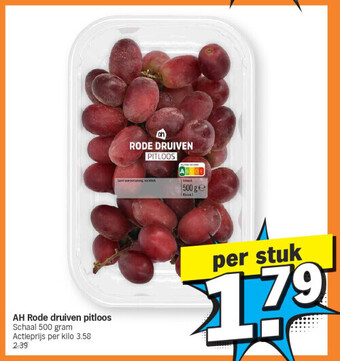 Albert Heijn Ah rode druiven pitloos aanbieding