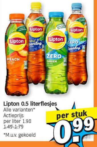 Albert Heijn Lipton 0.5 literflesjes aanbieding