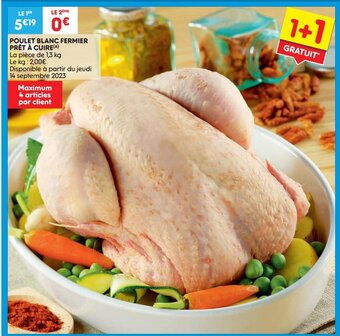Leader Price POULET BLANC FERMIER PRÊT À CUIRE aanbieding