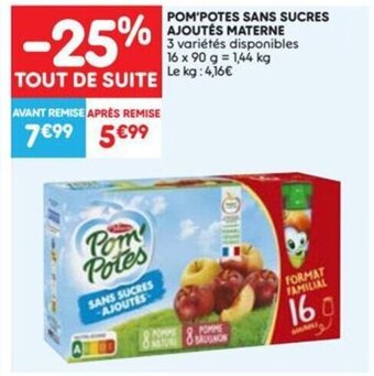 POM'POTES SANS SUCRES AJOUTÉS MATERNE