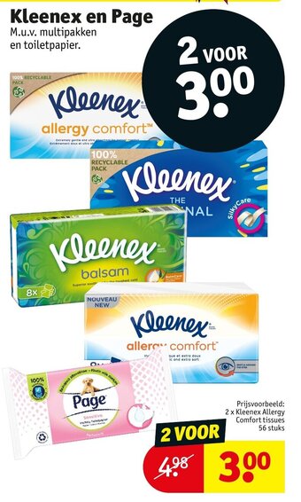 Kruidvat Kleenex en Page aanbieding