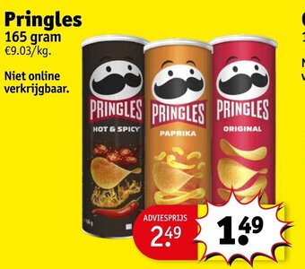 Kruidvat Pringles 165 gram aanbieding