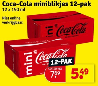 Kruidvat Coca-Cola miniblikjes 12-pak aanbieding