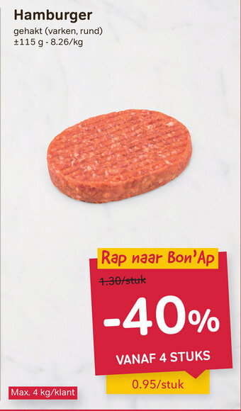 Bon Ap Hamburger aanbieding