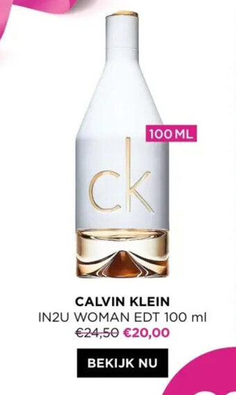 ICI PARIS XL CALVIN KLEIN IN2U WOMAN 100 ml aanbieding