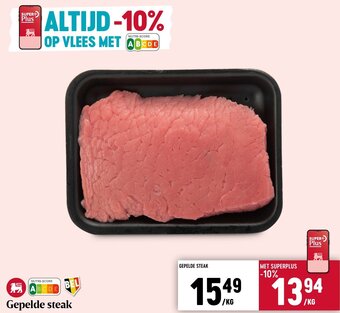 Delhaize Gepelde steak aanbieding