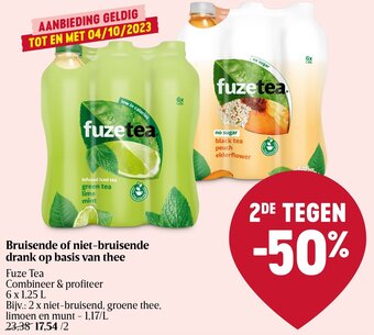 Delhaize Fuze Tea Bruisende of niet-bruisende drank op basis van thee aanbieding