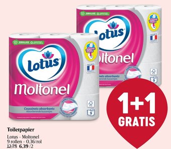 Delhaize Lotus - Moltonel Toiletpapier 9 rollen aanbieding