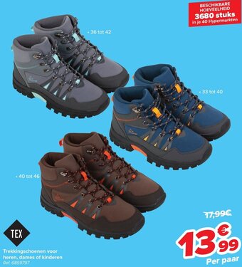 Carrefour Market Trekkingschoenen voor heren, dames of kinderen aanbieding