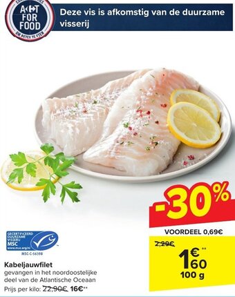 Carrefour Market Kabeljauwfilet 100g aanbieding