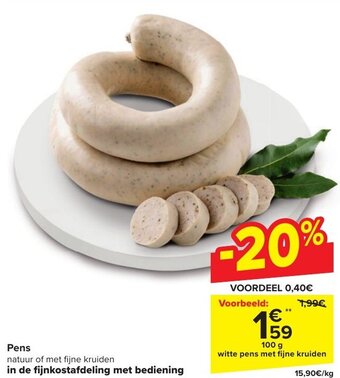 Carrefour Market Pens natuur of met fijne kruiden 100g aanbieding