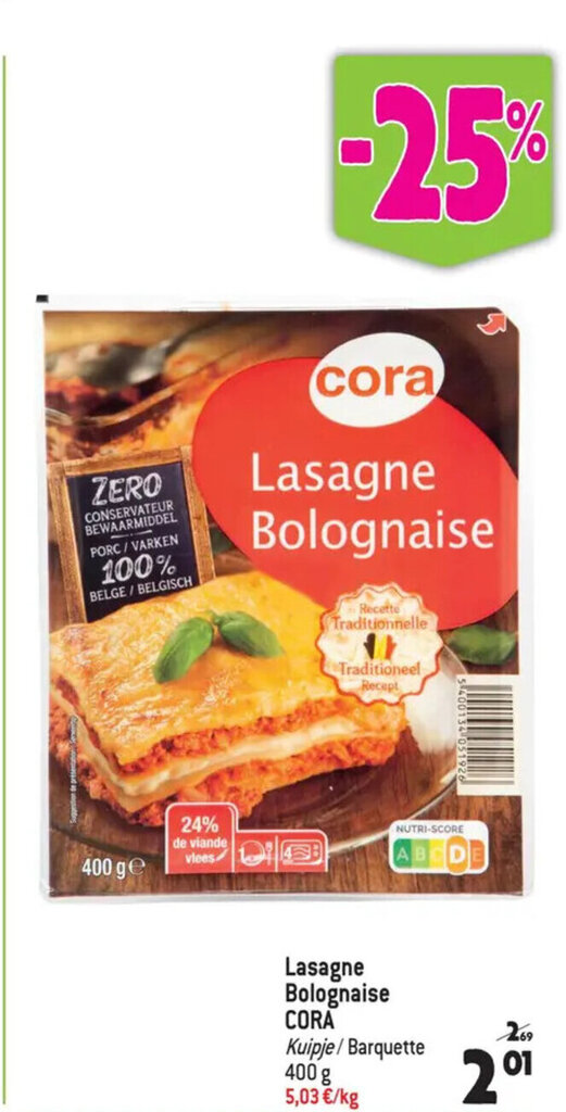 Match Lasagne Cora 400g aanbieding
