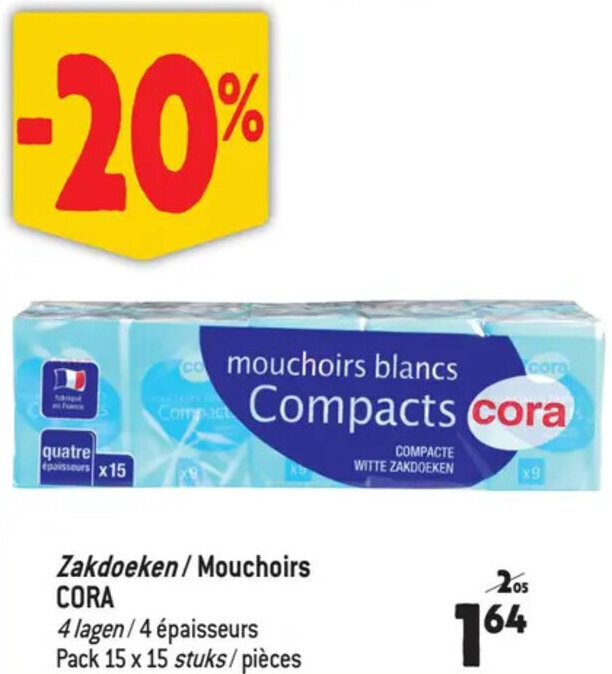 Match Zakdoeken Cora aanbieding