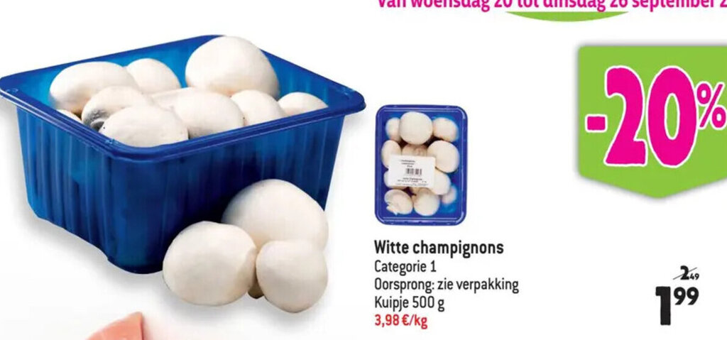 Smatch Witte champignons Categorie 1 aanbieding