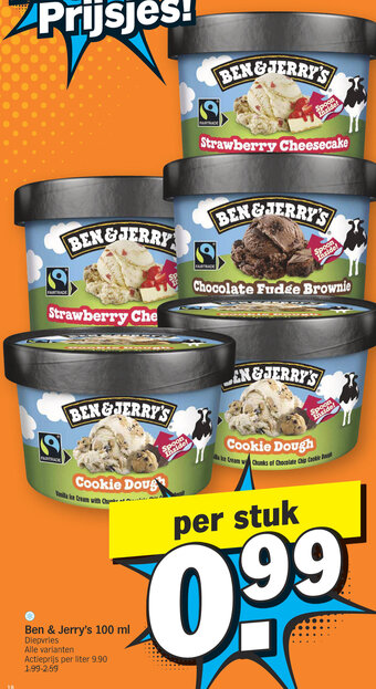 Albert Heijn Ben & Jerry's 100 ml aanbieding
