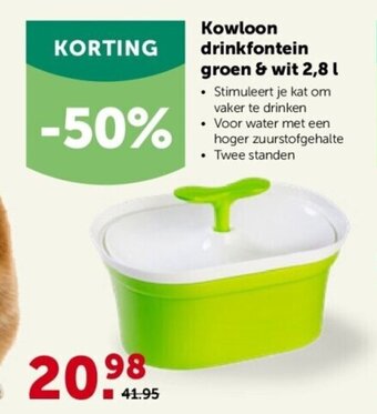 AVEVE Kowloon drinkfontein groen & wit 2,8 L aanbieding