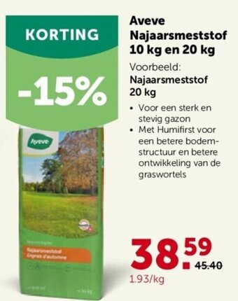 AVEVE Aveve Najaarsmeststof 10 kg en 20 kg aanbieding