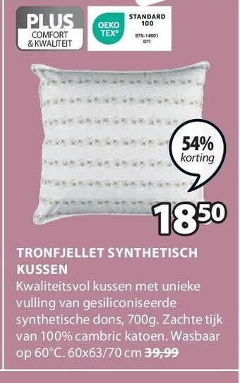 Jysk Tronfjellet synthetisch kussen aanbieding