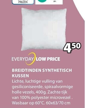 Jysk Breidtinden synthetisch kussen aanbieding