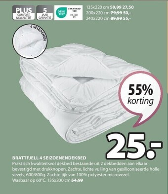 Jysk Brattfjell 4 seizoenendekbed aanbieding