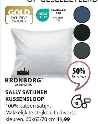 Jysk Sally satijnen kussensloop aanbieding