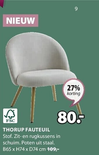 Jysk Thorup fauteuil aanbieding