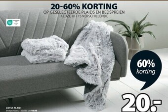 Jysk Lotus plaid aanbieding