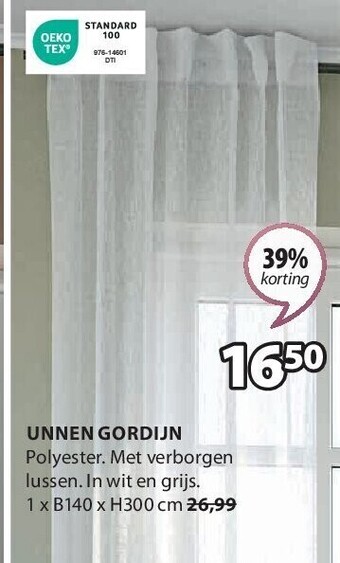 Jysk Unnen gordijn aanbieding