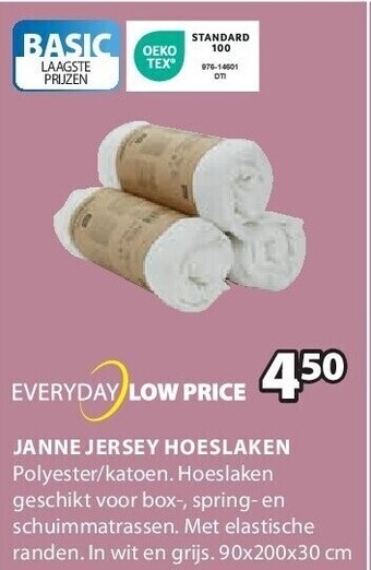 Jysk Janne jersey hoeslaken aanbieding