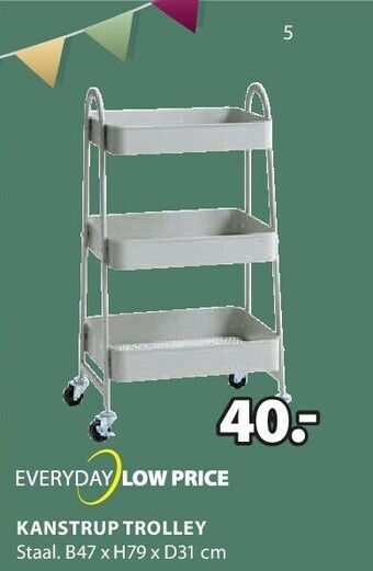 Jysk Kanstrup trolley aanbieding