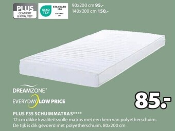 Jysk Plus f35 schuimmatras aanbieding