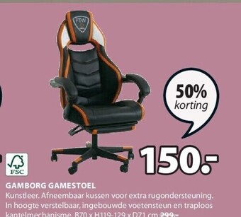 Jysk Gamborg gamestoel aanbieding