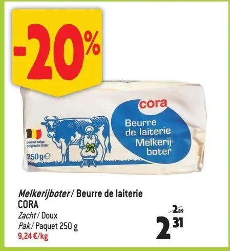 Match Melkerijboter/ beurre de laiterie cora aanbieding