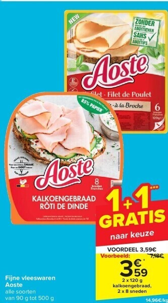 Carrefour Fijne vleeswaren aoste aanbieding