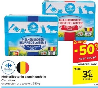 Carrefour Melkerijboter in aluminiumfolie carrefour aanbieding