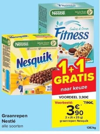 Carrefour Graanrepen nestlé aanbieding