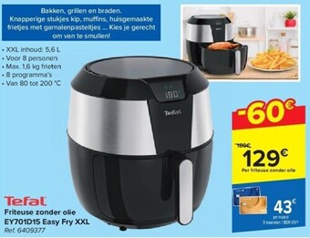 Carrefour Friteuse zonder olie ey701d15 easy fry xxl aanbieding