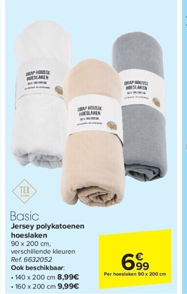 Carrefour Jersey polykatoenen hoeslaken aanbieding