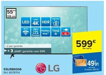 Carrefour Lg 55ur80006 uhd 4k led tv aanbieding