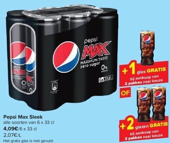 Carrefour Pepsi max sleek aanbieding