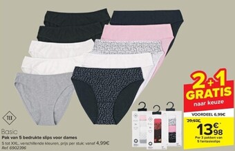 Carrefour Pak van 5 bedrukte slips voor dames aanbieding