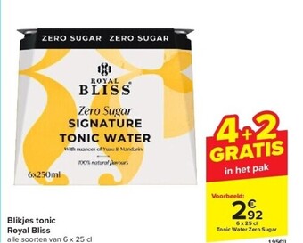 Carrefour Blikjes tonic royal bliss aanbieding